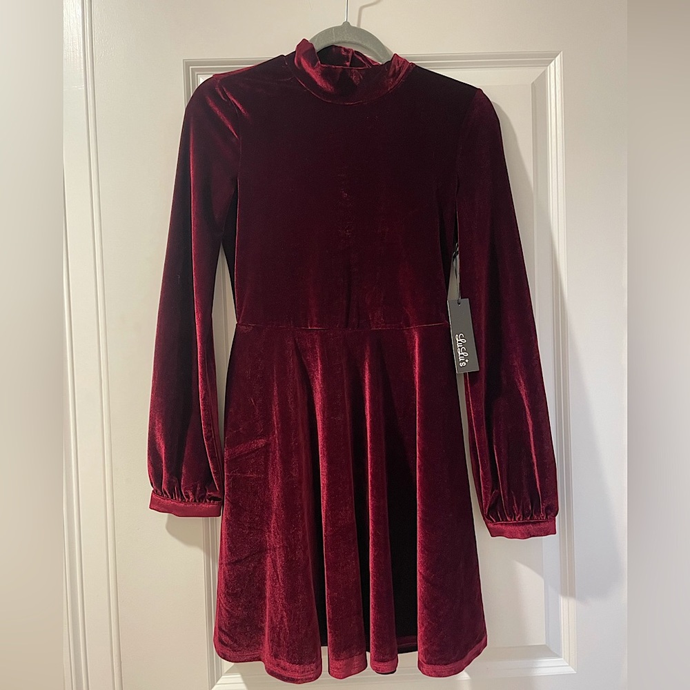 Lulus Longsleeve Velvet Mini Dress